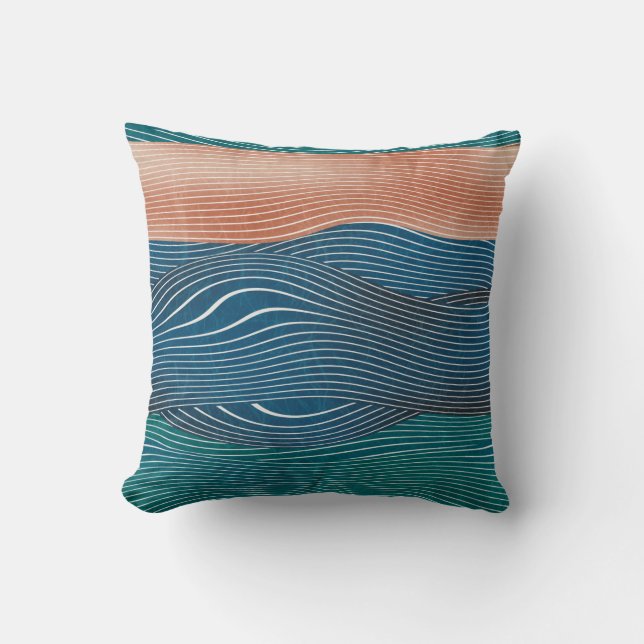 Seamless natural landscape hill pattern. Horizonta Cushion (Front)