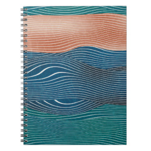 Seamless natural landscape hill pattern. Horizonta Notebook