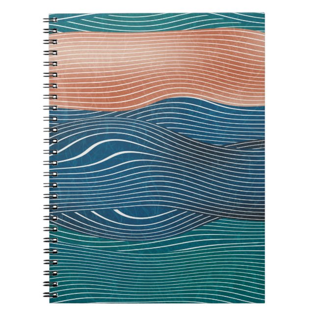 Seamless natural landscape hill pattern. Horizonta Notebook (Front)