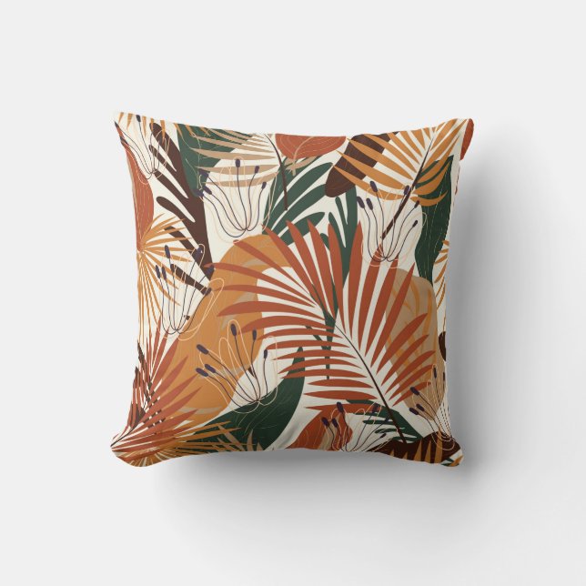 Seamless natural pattern, abstract plants and flow cushion (Front)