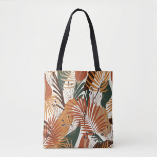 Seamless natural pattern, abstract plants and flow tote bag