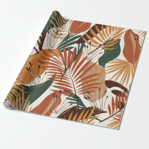 Seamless natural pattern, abstract plants and flow wrapping paper
