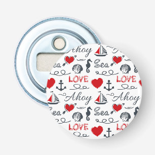 Seamless nautical pattern bottle opener