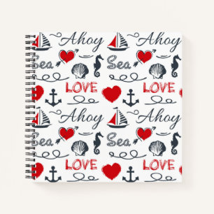 Seamless nautical pattern notebook