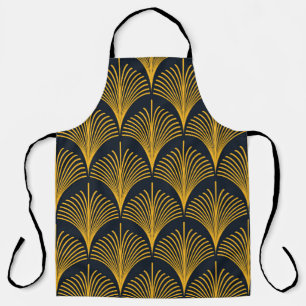 Seamless neon orange vintage art deco peacock fish apron