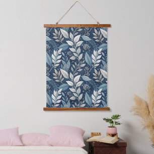 Seamless Night Garden Botanical Pattern Hanging Tapestry
