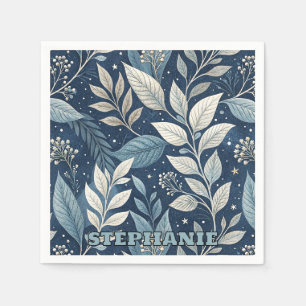 Seamless Night Garden Botanical Pattern Napkin
