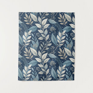 Seamless Night Garden Botanical Pattern Tapestry