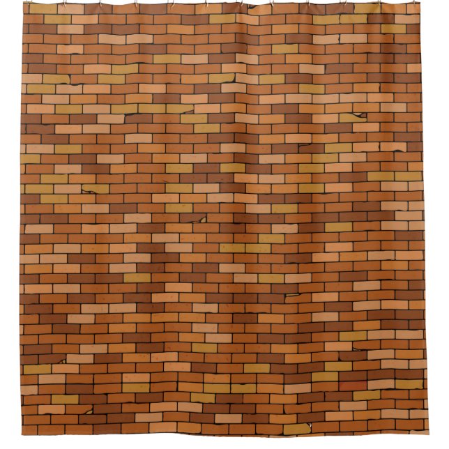 Seamless Old brick wall background with vignette.  Shower Curtain (Front)