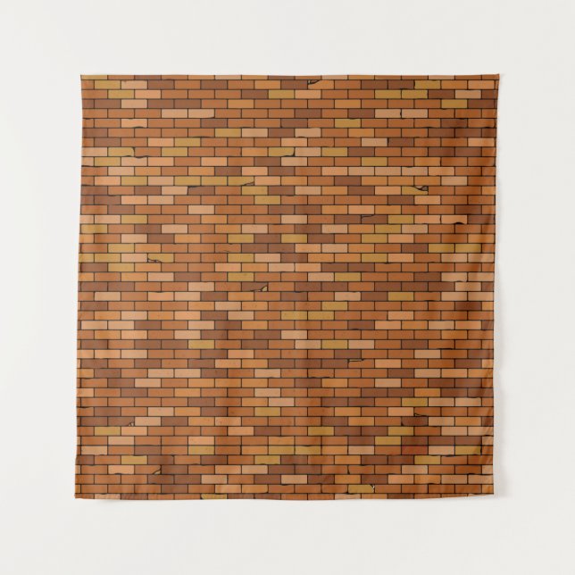Seamless Old brick wall background with vignette.  Tapestry (Front)