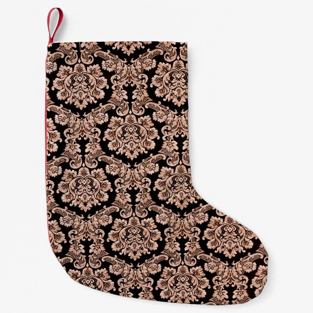 Seamless old school pattern, robots and tapes small christmas stocking (Front)