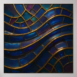 Seamless Opulent Mosaic Tiling Wallpaper Poster