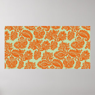Seamless orange background texture poster