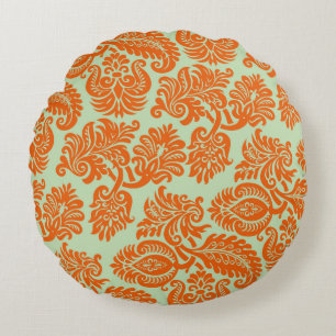 Seamless orange background texture round cushion