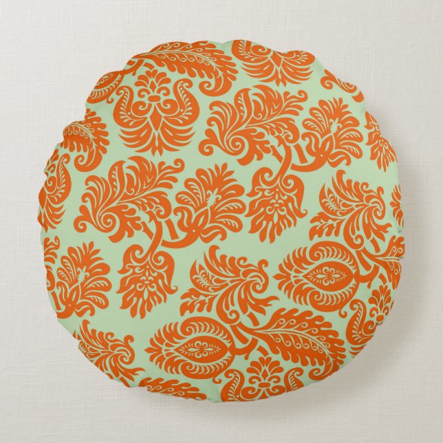 Seamless orange background texture round cushion (Front)