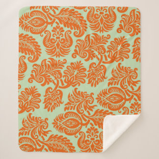 Seamless orange background texture sherpa blanket