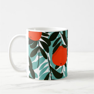 Seamless Orange Fruit Garden Print Coffee Mug