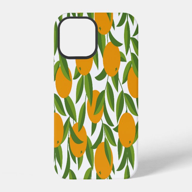 Seamless orange tree art pattern. iPhone case (Back)