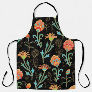 Seamless Oriental Floral Elegance Apron