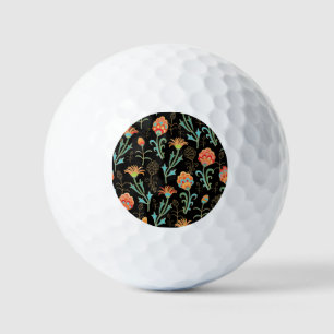 Seamless Oriental Floral Elegance Golf Balls