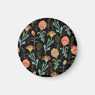 Seamless Oriental Floral Elegance Magnet