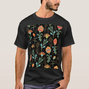 Seamless Oriental Floral Elegance T-Shirt