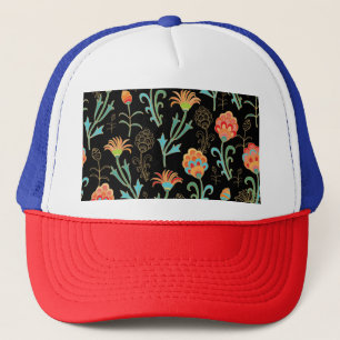 Seamless Oriental Floral Elegance Trucker Hat
