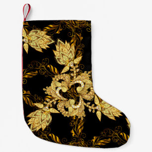 Seamless oriental ornament in the style of baroque small christmas stocking