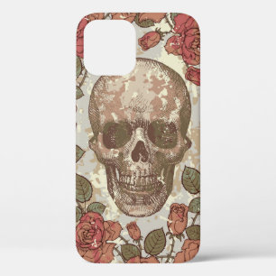 Seamless ornament in a retro style with skulls and iPhone 12 case
