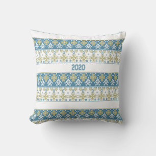 Seamless ornamental decor ornate folk 2020 New Yea Cushion