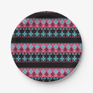 Seamless ornamental decor ornate folk 2020 New Yea Paper Plate