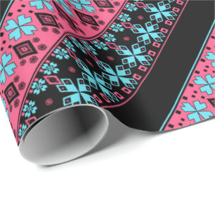 Seamless ornamental decor ornate folk 2020 New Yea Wrapping Paper