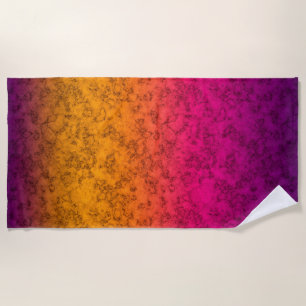Seamless ornamental marble gradient pink purple ye beach towel