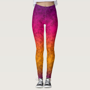 Seamless ornamental marble gradient pink purple ye leggings