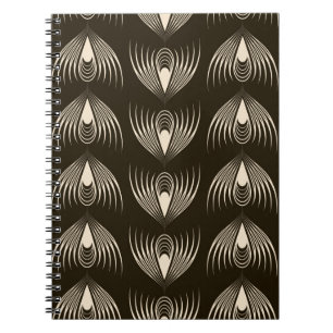 Seamless ornamental pattern. Repeating monochrome Notebook