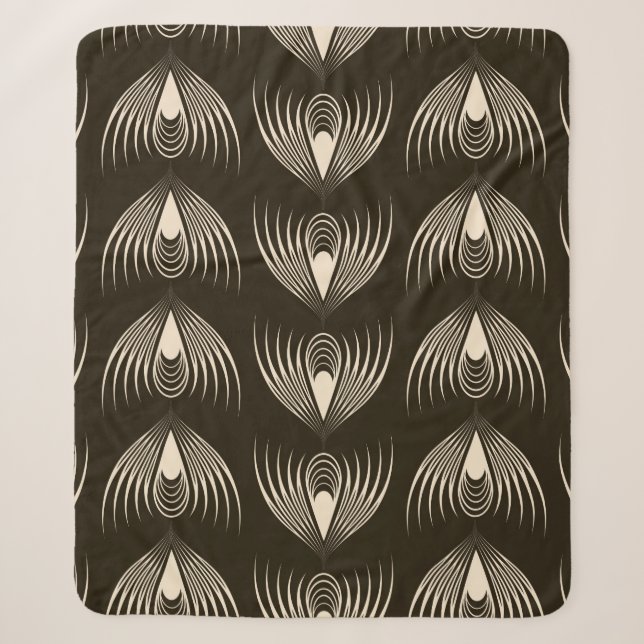 Seamless ornamental pattern. Repeating monochrome  Sherpa Blanket (Front)
