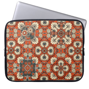 Seamless ornamental pattern with floral and paisle laptop sleeve