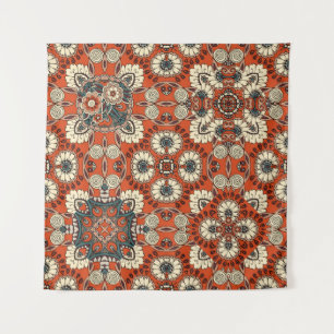 Seamless ornamental pattern with floral and paisle tapestry