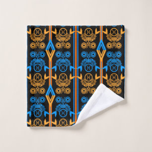 Seamless ornamental retro moroccan arabic vintage bath towel set