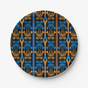 Seamless ornamental retro moroccan arabic vintage paper plate