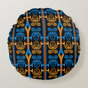 Seamless ornamental retro moroccan arabic vintage round cushion