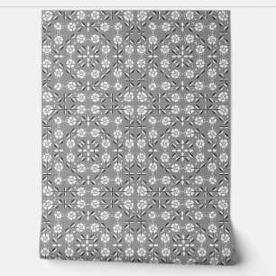 Seamless ornamental violet white flowers pastel bl wallpaper