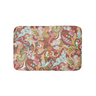 Seamless paisley: elegant background pattern. bath mat