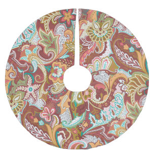 Seamless paisley: elegant background pattern. brushed polyester tree skirt