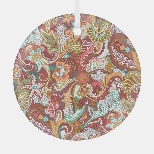 Seamless paisley: elegant background pattern. glass tree decoration (Front)
