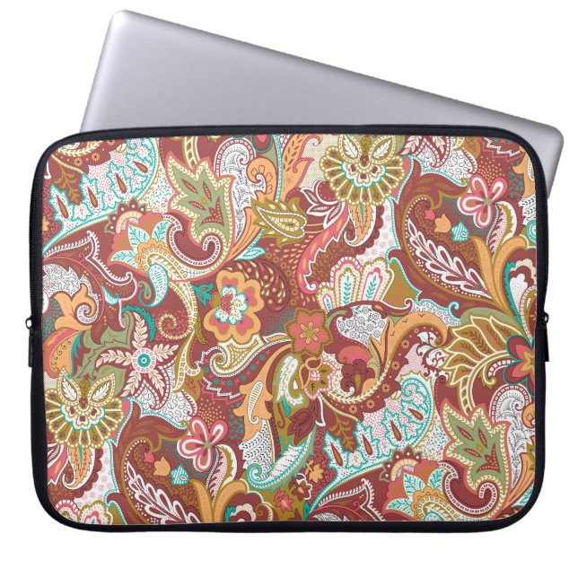 Seamless paisley: elegant background pattern. laptop sleeve (Front)