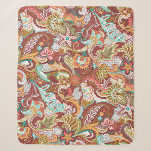 Seamless paisley: elegant background pattern. sherpa blanket