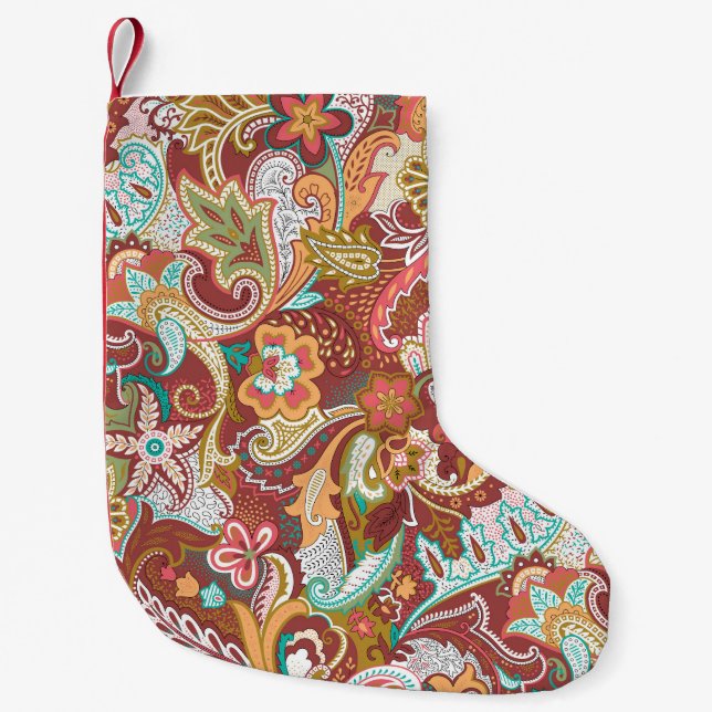 Seamless paisley: elegant background pattern. small christmas stocking (Front)