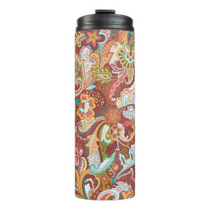 Seamless paisley: elegant background pattern. thermal tumbler