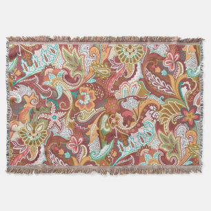 Seamless paisley: elegant background pattern. throw blanket